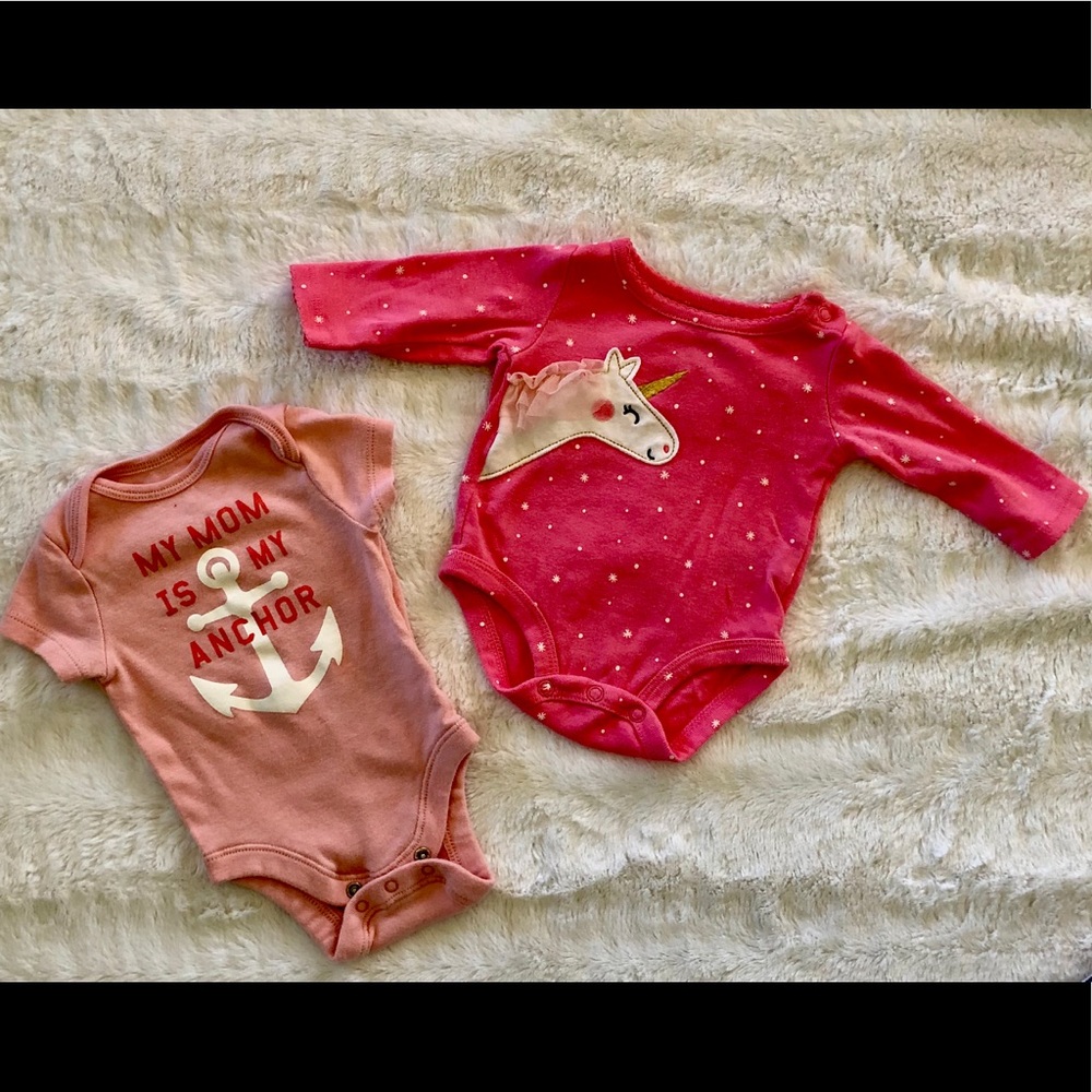 Two adorable bodysuits as set.
